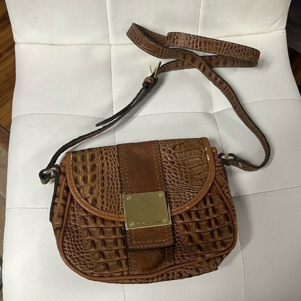 FRANCO SARTO brown leather Crossbody has small amount of wear picture as shown